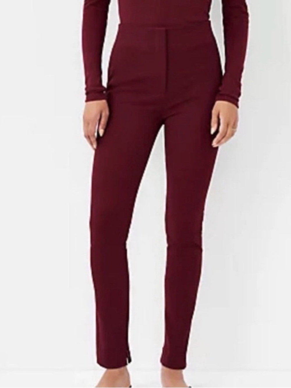 Ann Taylor Wine Skinny Ponte Pants